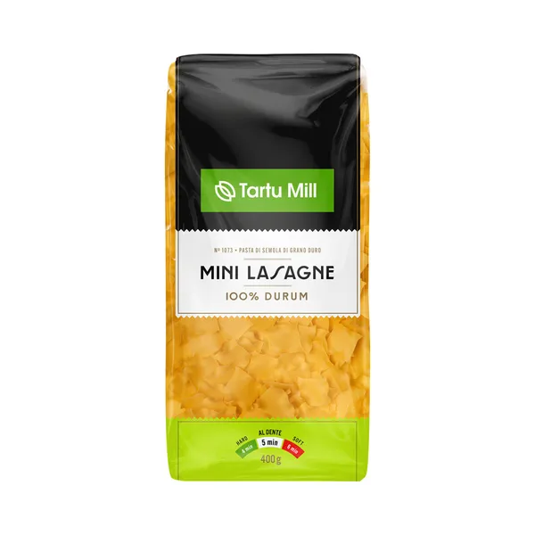Durum pasta Mini Lasagne, TARTU MILL, 400 g