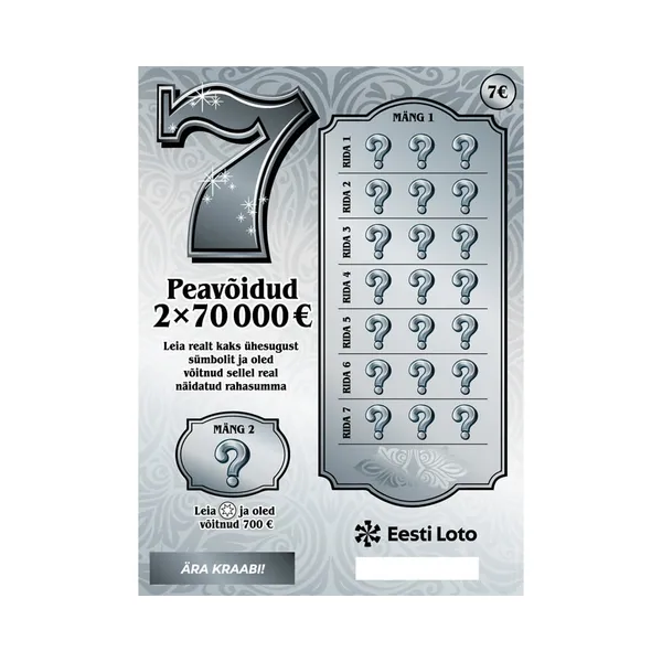 Eesti Loto Kiirloterii Seitse, 1 tk