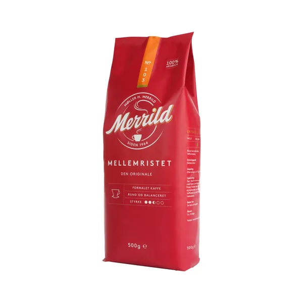 103 keskmine röst MERRILD filtrikohv 500g, 100% Araabika