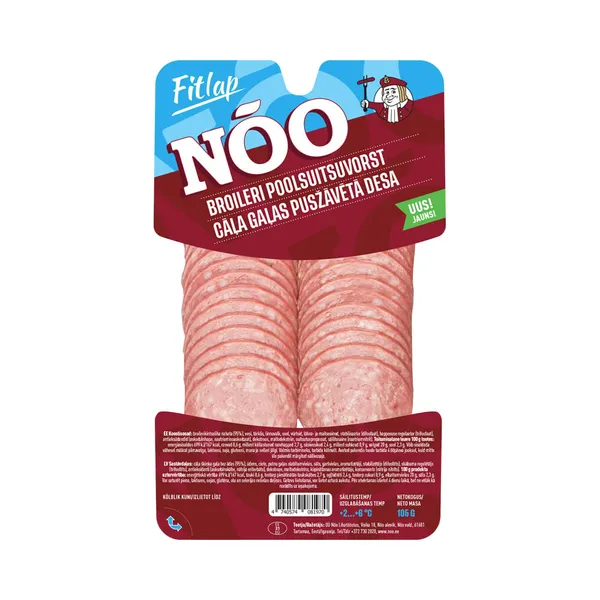 Fitlap broileri poolsuitsuvorst, NÕO, 105g