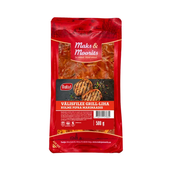 Grill-liha kolme pipraga, välisfileest, MAKS&MOORITS, 500 g