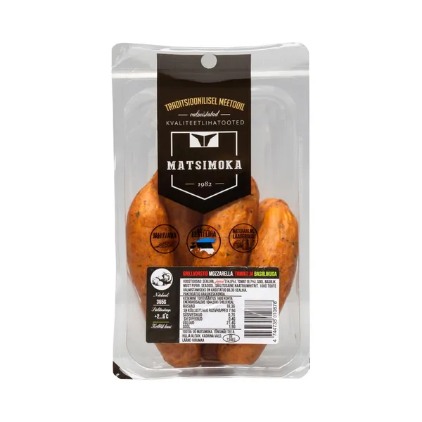 Grillvorstid mozzarella, tomati ja basiilikuga, MATSIMOKA, 365 g