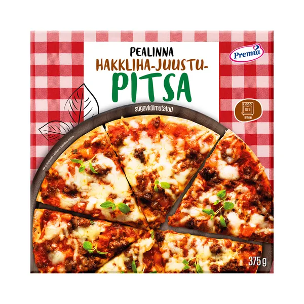 Hakkliha-juustu pitsa, PEALINNA, 375 g