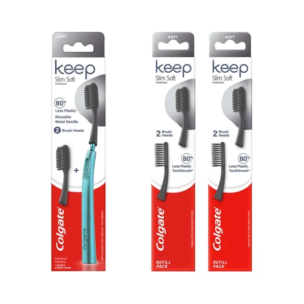 Hambahari Keep Slim Soft Charcoal +harjapead, COLGATE, 6tk
