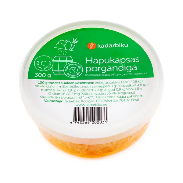Hapukapsas porgandiga topsis, KADARBIKU KÕÕGIVILJAD, 300g