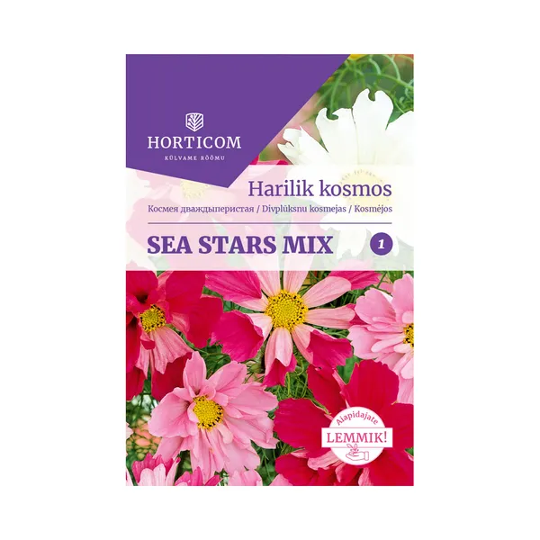 Harilik kosmos Sea Stars Mix 1g, HORTICOM, 1 tk