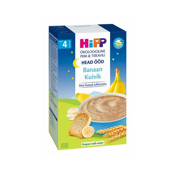Head ööd! Banaan-kuivik piimapuder mahe 4+, HIPP, 250 g