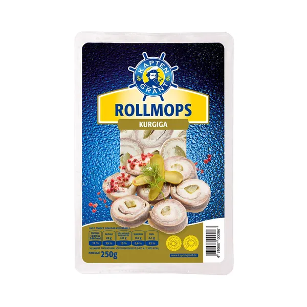 Heeringafilee rollmops kurgiga, KAPTEN GRANT, 250 g