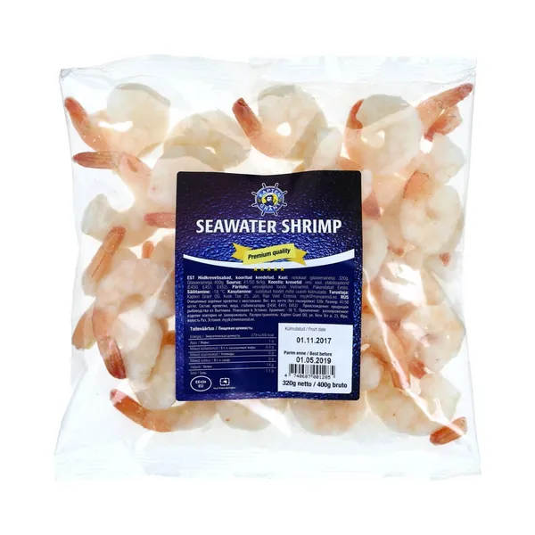 Hiidkrevetisabad kooritud keedetud 41/50, KAPTEN GRANT, 320 g neto