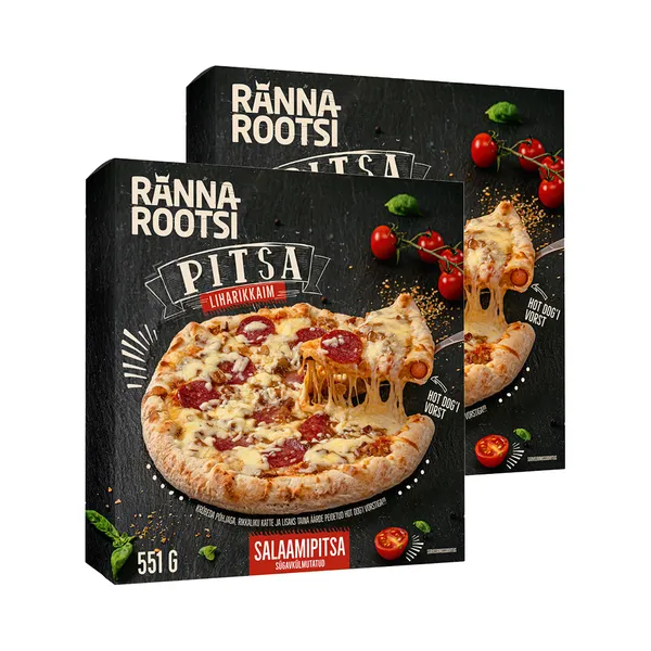 HULGI Hot dogi pitsa salaamiga 2tk, RANNAROOTSI, 2 x 551g