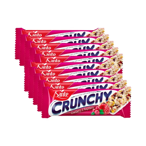 HULGI Jõhvika-vaarika müslibatoon 10tk, SANTE, 10 x 40 g