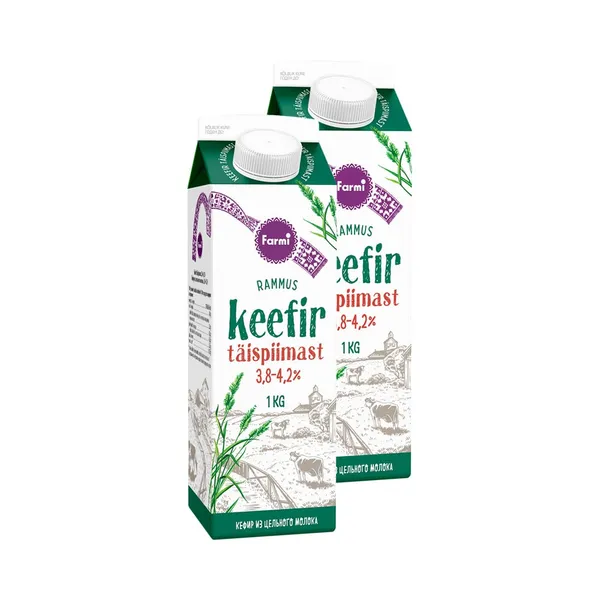 HULGI Keefir täispiimast 3,8-4,2% 2tk, FARMI, 2 x 1 kg