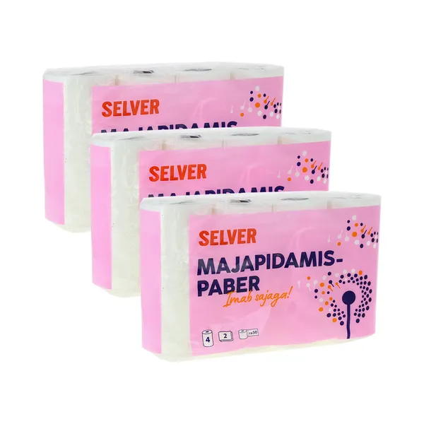 HULGI Majapidamispaber 3tk, SELVER, 3 x 4rl