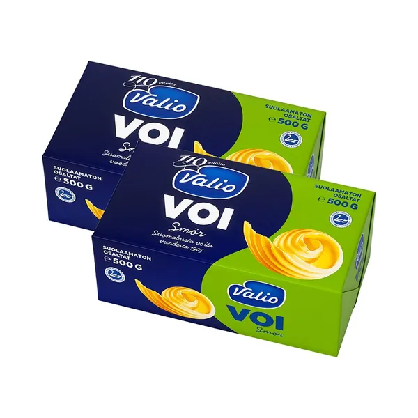 HULGI Meiereivõi soolata 2tk, VALIO, 2 x 500 g