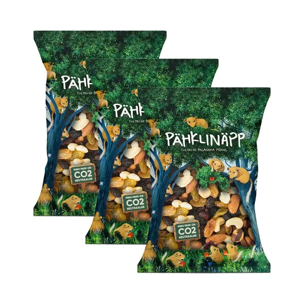HULGI Pähklite ja puuviljade segu 3tk, PÄHKLINÄPP, 3 x 500g
