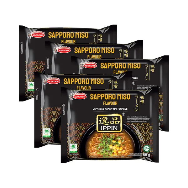 HULGI Ramen kiirnuudlid Miso 5tk, IPPIN, 5x80g