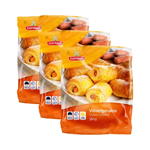 HULGI Viineripirukas 3 tk, EESTI PAGAR, 3 x 360 g
