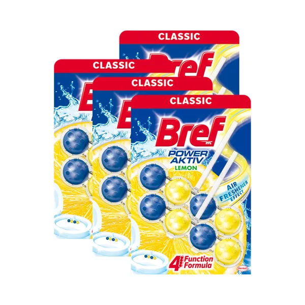 HULGI WC-värskendaja Power Aktiv Lemon 4tk, BREF, 4 x 100g