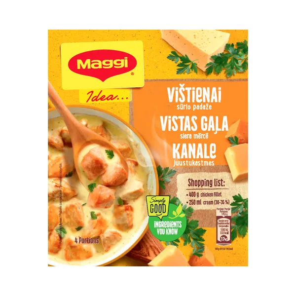 Idea segu kanale nelja juustu kastmes, MAGGI, 32 g