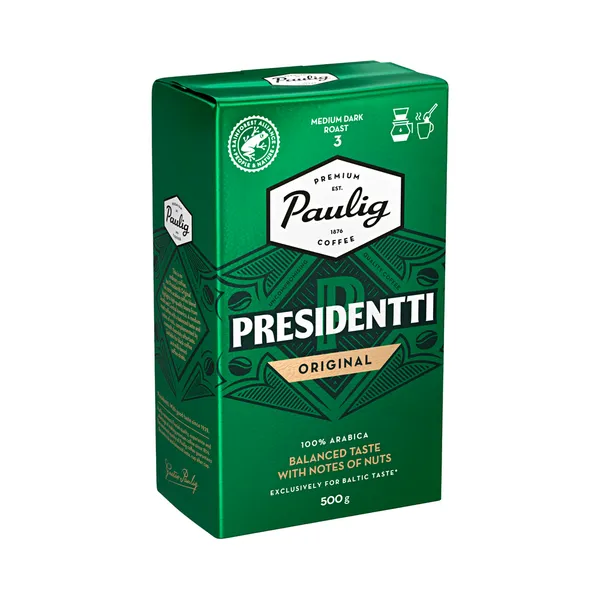 Kohv PAULIG Presidentti Original jahvatatud 500g, 100% Araabika