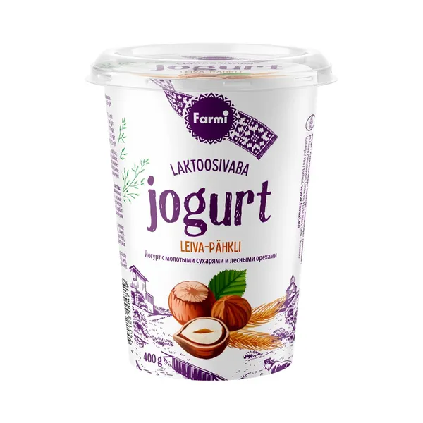 Jogurt leiva-pähkli laktoosivaba, FARMI, 400 g