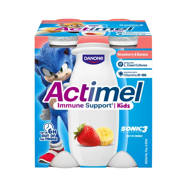 Jogurtijook maasika ja banaani 4x100g, ACTIMEL, 400 g