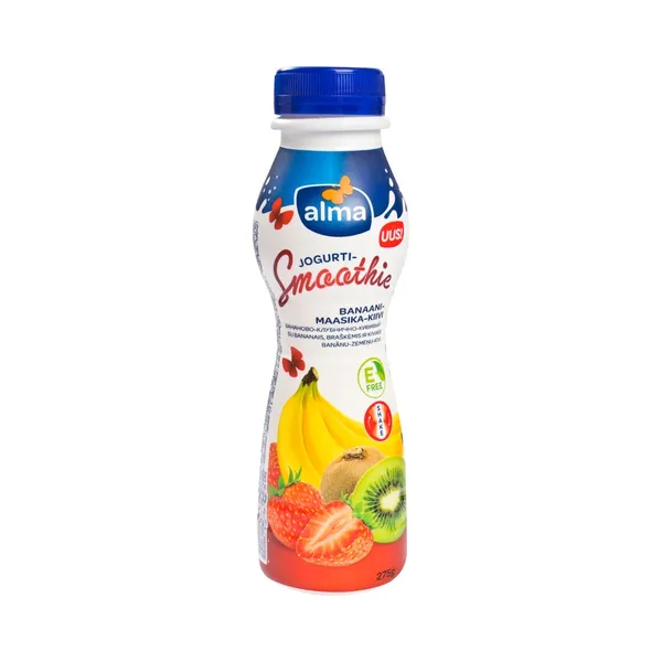 Jogurtismuuti banaani-maasika-kiivi, ALMA, 275 g