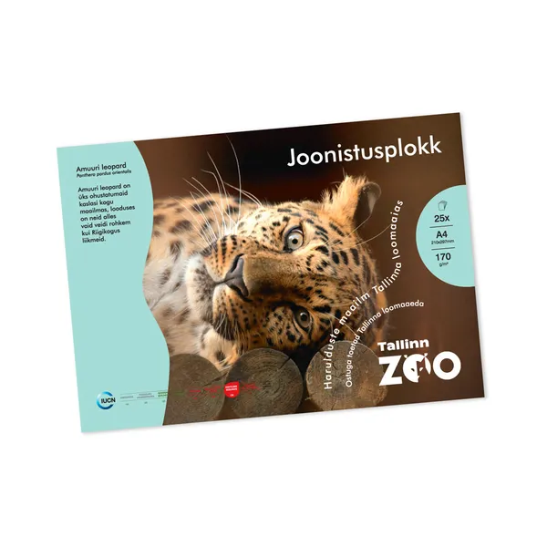 Joonistusplokk Tallinna Loomaaed A4/170g 25 lehte, TALLINNA ZOO, 1 tk