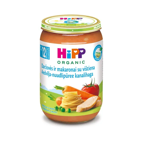 Juurvilja-nuudlipüree kanalihaga, HIPP, 220 g