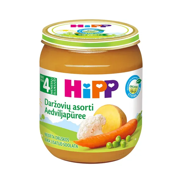 Juurviljapüree mahe 4+, HIPP, 125 g