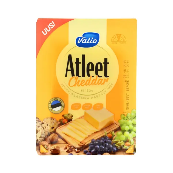 Juust Atleet Cheddar viilud, VALIO, 150 g
