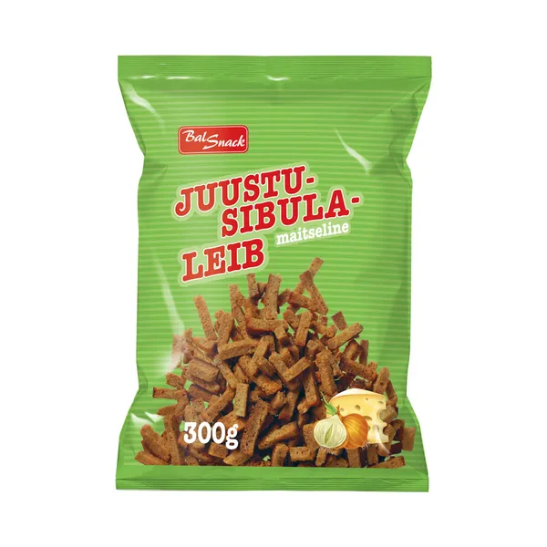 Juustu-sibulamaitseline leib, BALSNACK, 300 g