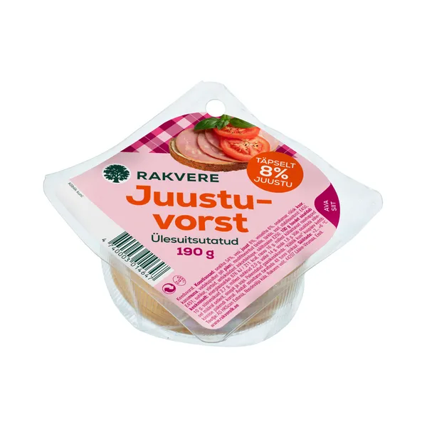 Juustuvorst viilutatud, RAKVERE LK, 190 g