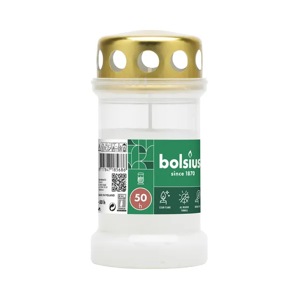 Kalmuküünal kaanega 50h, valge, BOLSIUS, 1 tk