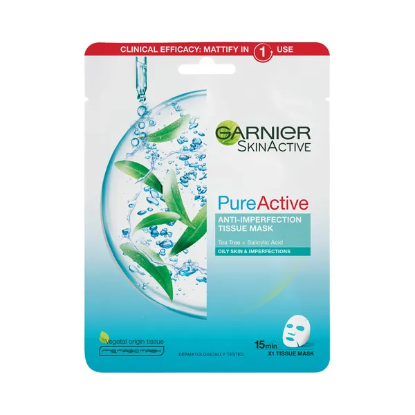 Kangasmask ebatäiustega nahale Pure Active, GARNIER, 1 tk