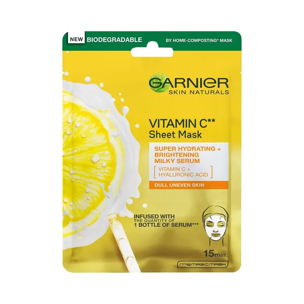 Kangasmask vitamiin C, niisutav ja sära lisav, GARNIER, 28 g