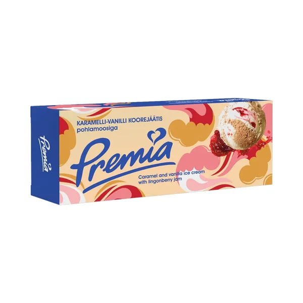 Karamelli-vanilli koorejäätis pohlamoosiga, PREMIA, 480 g