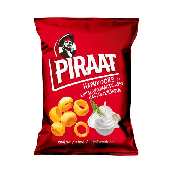 Kartulikrõpsud hapukoore ja küüslaugu maitselised, PIRAAT, 150 g