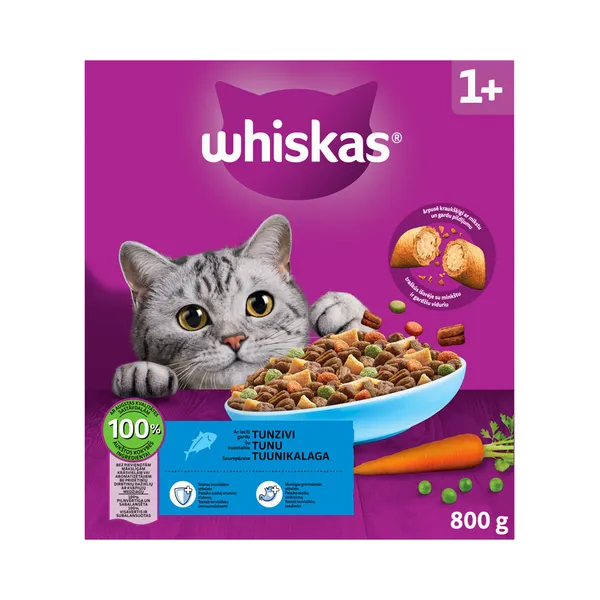 Kassi kuivsööt tuunikalaga 1+, WHISKAS, 800 g