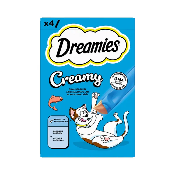 Kassimaius Creamy lõhega 4x10g, DREAMIES, 40g