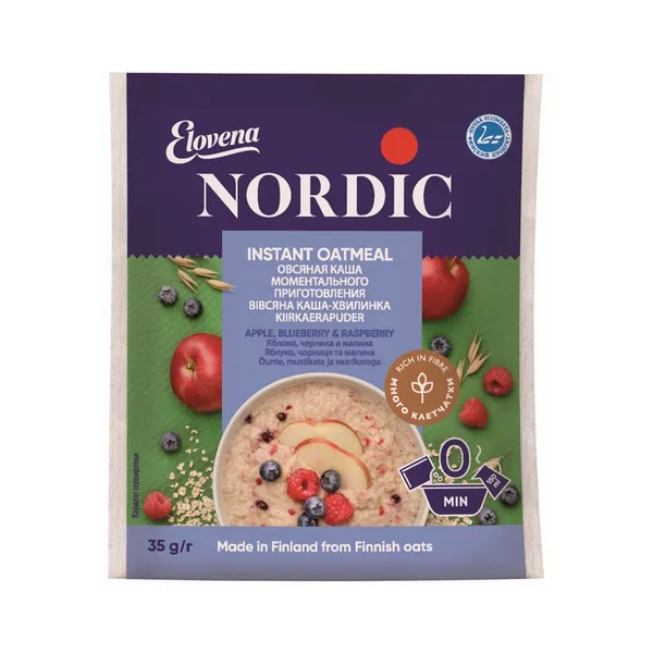 Kiirkaerapuder õuna,mustika ja vaarika, ELOVENA, 35 g