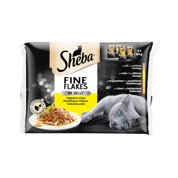 Kiisueine kodulinnuvalik 4-pakk, SHEBA, 4x85 g