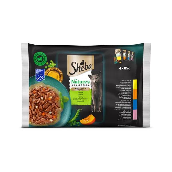 Kiisueine segavalik kastmes 4-pakk, SHEBA, 4x85 g
