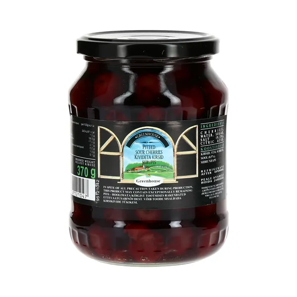 Kirsikompott kivideta, GREENHOUSE, 680 g bruto