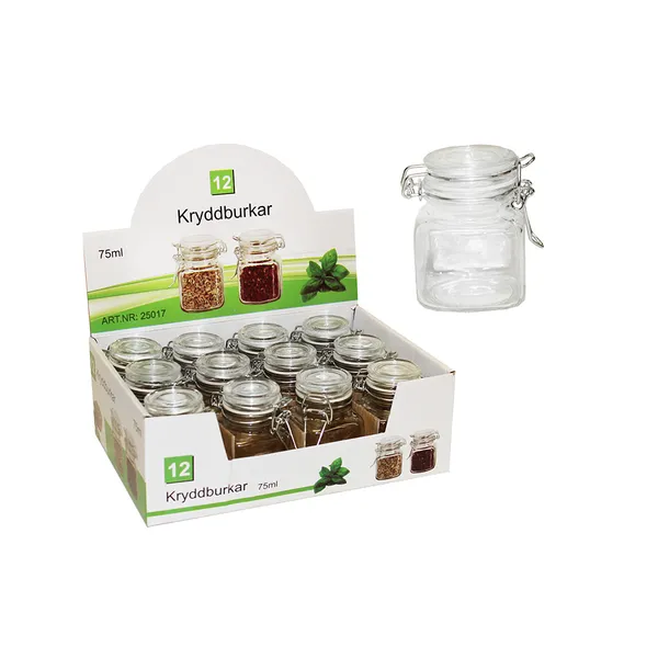 Klaaspurk vedru kaanega 75ml, 1 tk