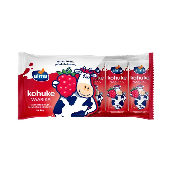 Kohuke vaarikatäidisega kakaoglasuuris 5x40g, ALMA, 200 g