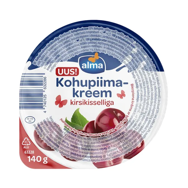 Kohupiimakreem kirsikisselliga, ALMA, 140 g