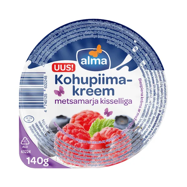 Kohupiimakreem metsamarjakisselliga, ALMA, 140 g