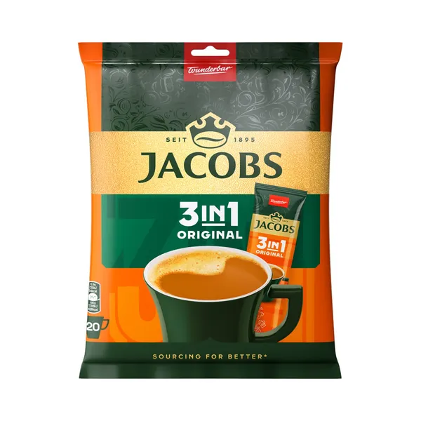 Kohvijook  3in1 (kott 20x12,6g), JACOBS, 252 g