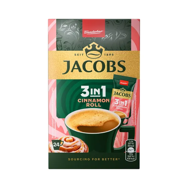 Kohvijook Cinnamon Roll 3in1 (24*11.2g), JACOBS, 268,8 g